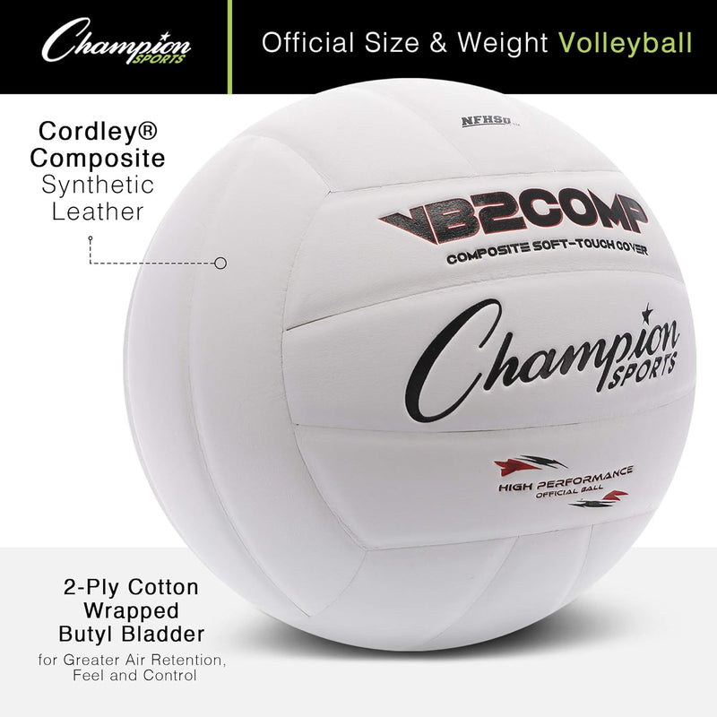 Champion Sports VB Offizieller Composite-Kunstleder-Spiel-Volleyball – mehrere Farben weiss/weiss, w