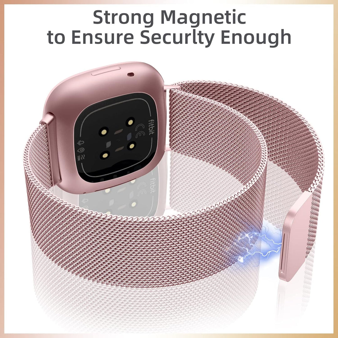 Faliogo Kompatibel mit Fitbit Versa 3 Armband/Fitbit Versa 4 Armband/Fitbit Sense Armband, Edelstahl