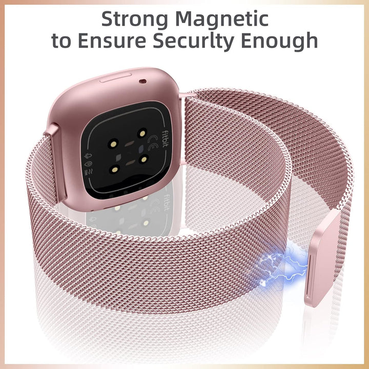 Faliogo Kompatibel mit Fitbit Versa 3 Armband/Fitbit Versa 4 Armband/Fitbit Sense Armband, Edelstahl