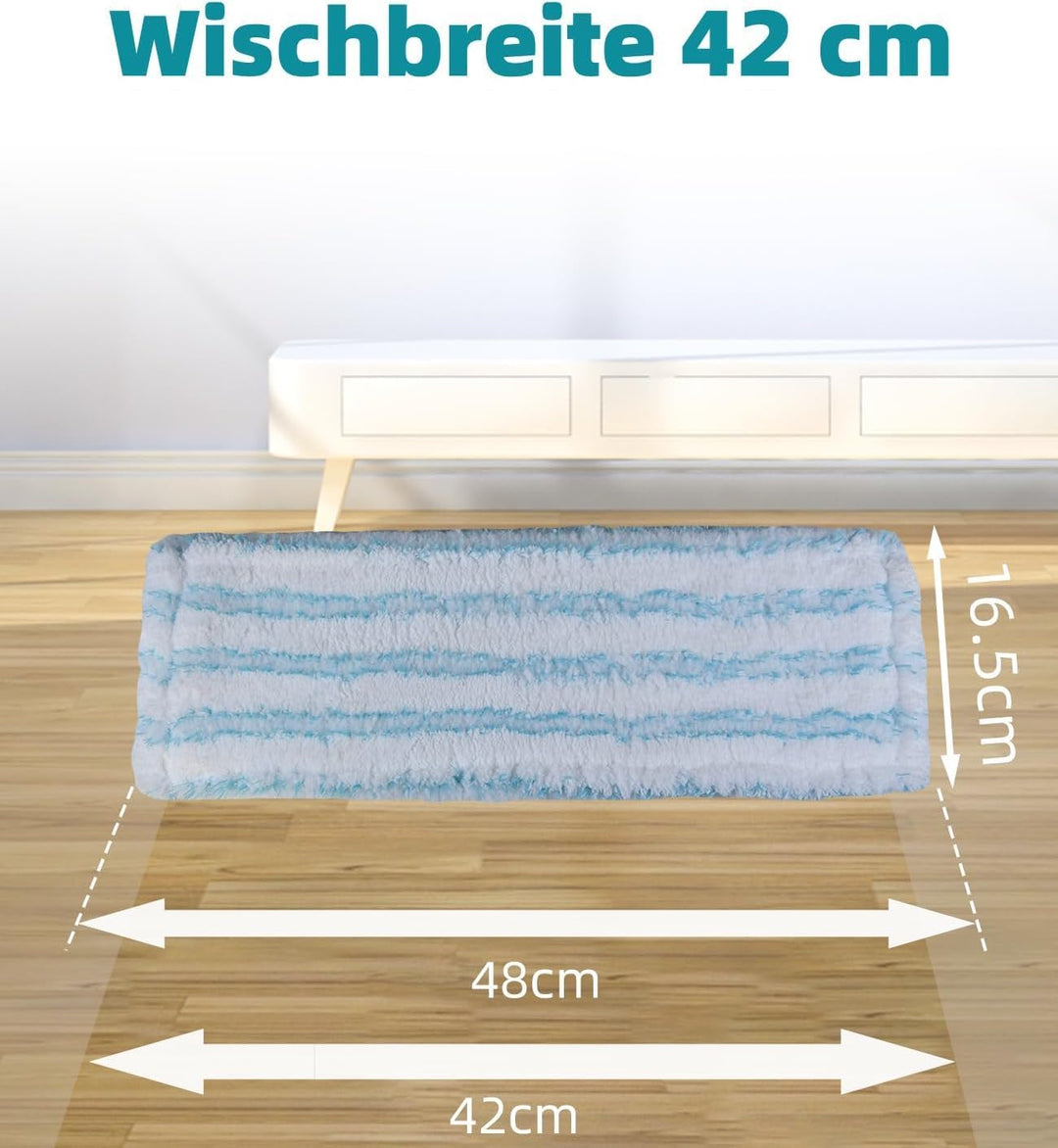 4 Stück Wischbezug für Leifheit Bodenwischer Profi XL Micro Duo, 2-Faser-System Ersatzbezug mit Spez