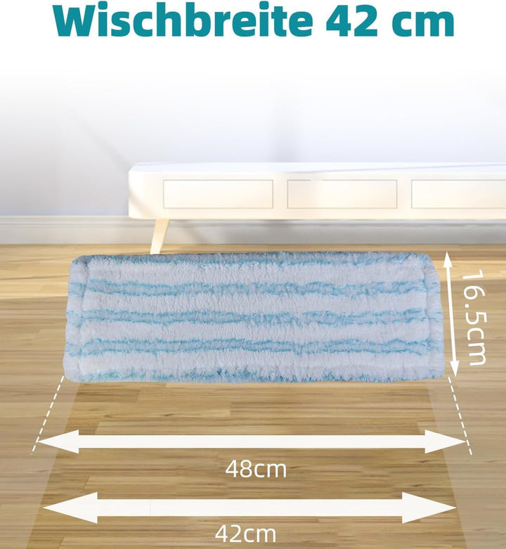 4 Stück Wischbezug für Leifheit Bodenwischer Profi XL Micro Duo, 2-Faser-System Ersatzbezug mit Spez