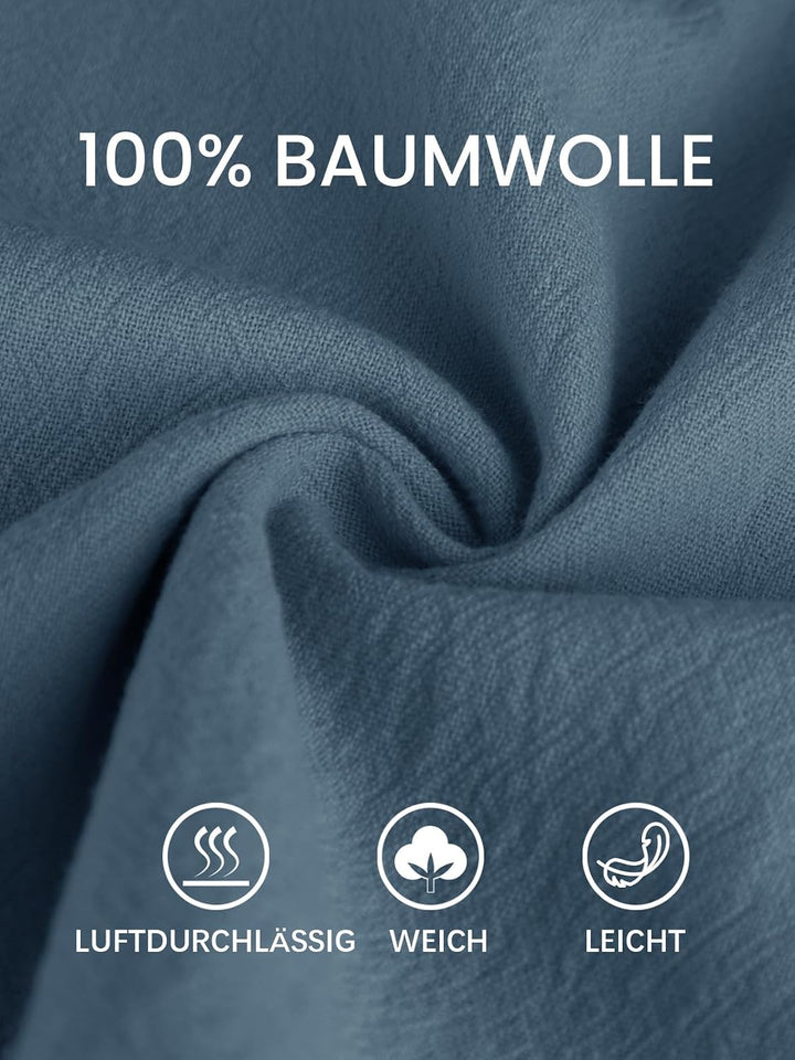 Ecupper Capris Hose Damen Sommer Übergrösse Baumwolle Lässig Hose Stoffhose Weitehosen S Blaugrün, S