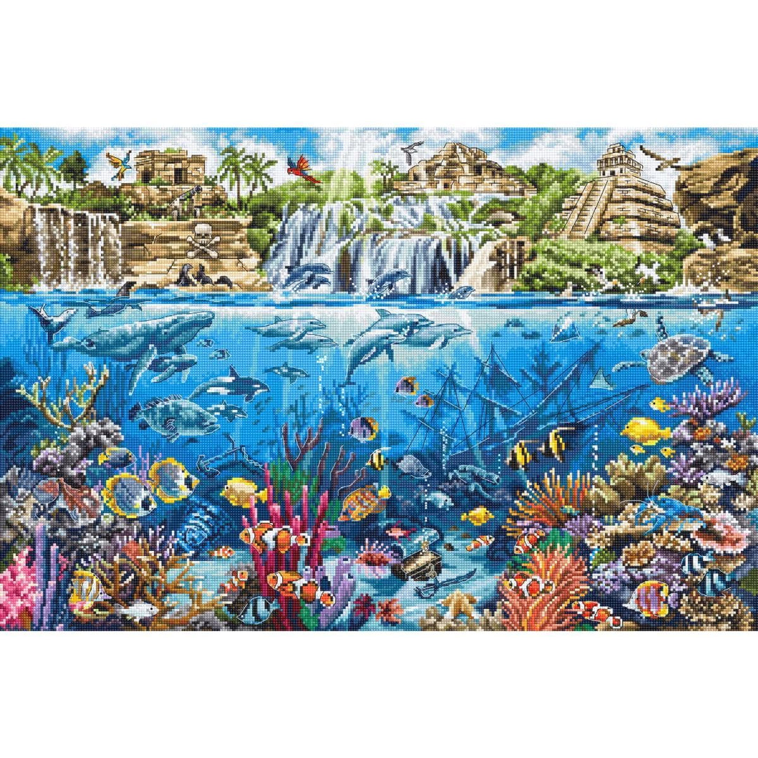 Letistitch Kreuzstich Set Pirateninsel, Zählmuster, 48x32cm