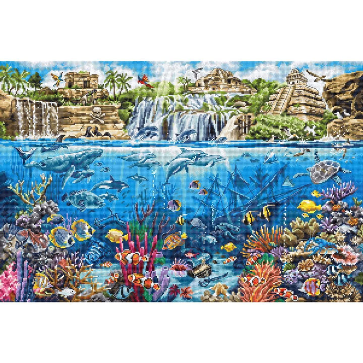 Letistitch Kreuzstich Set Pirateninsel, Zählmuster, 48x32cm