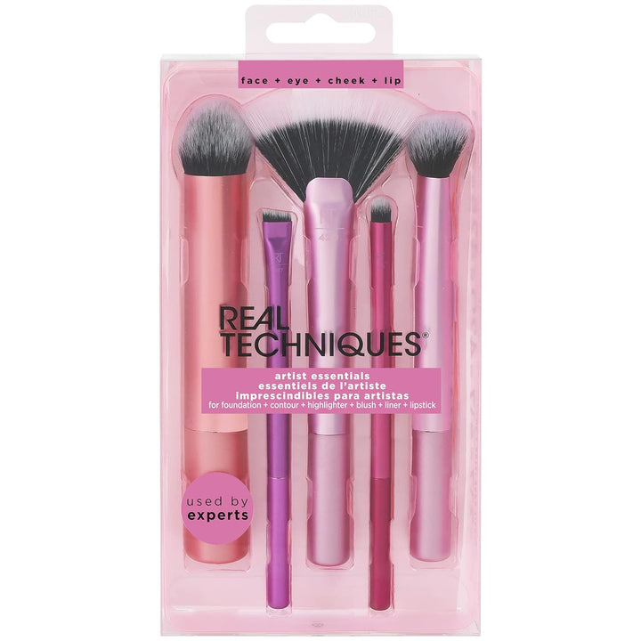 Real Techniques Artist Essentials, 120 g & Puder Make-up Pinsel (Verpackung und Grifffarbe können va