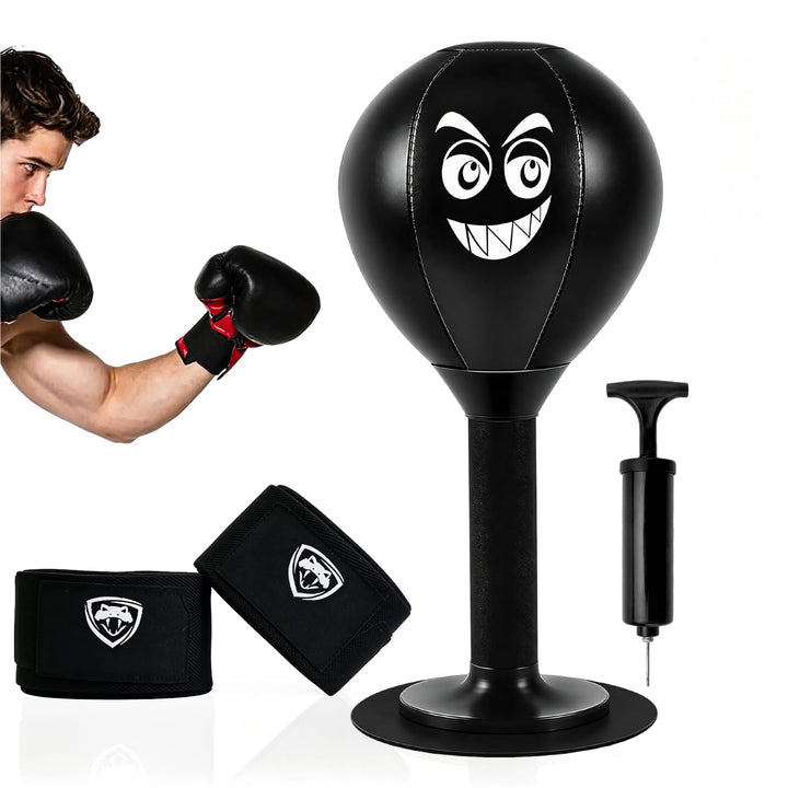 Boxsack Tisch Punchingball Boxen mit Luftpumpe Fuer Buero Stressabbau | Robustes Antistress Boxset f