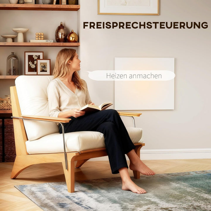 HOMCOM Infrarotheizung 400W mit einstellbarer Thermostat Wandmontage 2-4 Min auf Betriebstemperatur