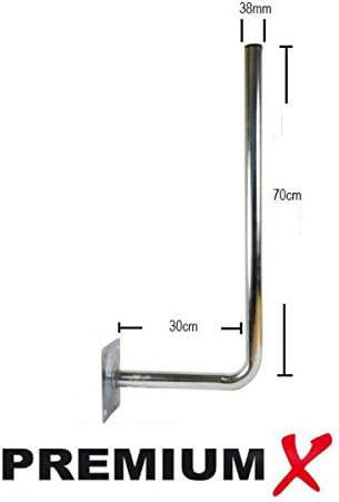 Premium X 30cm Wandhalter 70cm Mast Stahl verzinkt Ø 38mm grosse Platte Wetterstation Wand-Halterung