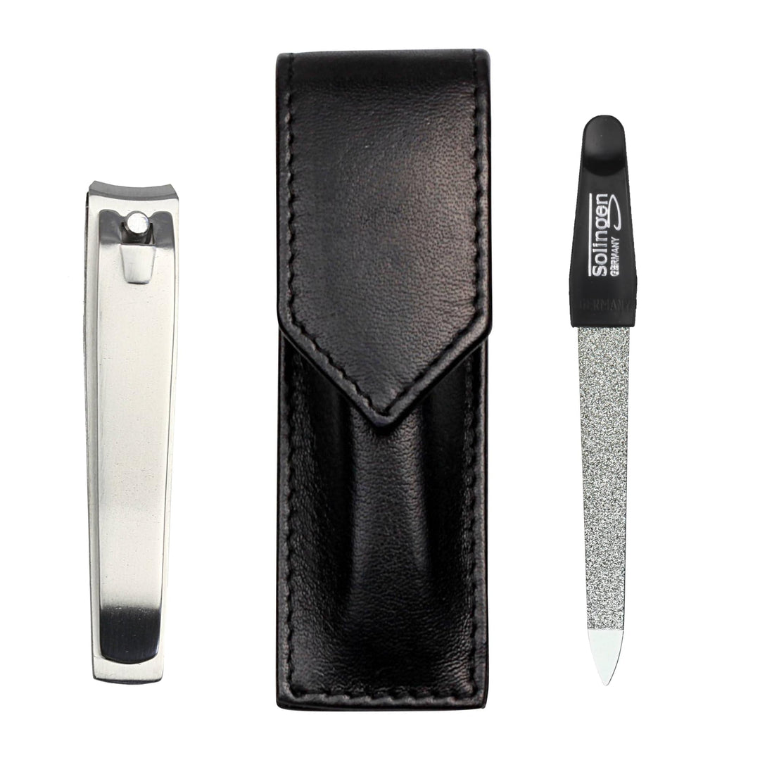Sonnenschein by Hans Kniebes - Maniküre Set 2-teilig - Nagelknipser und Nagelfeile - Kompaktes Etui