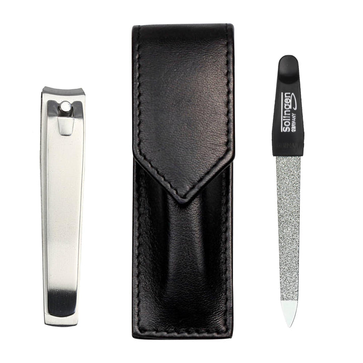 Sonnenschein by Hans Kniebes - Maniküre Set 2-teilig - Nagelknipser und Nagelfeile - Kompaktes Etui