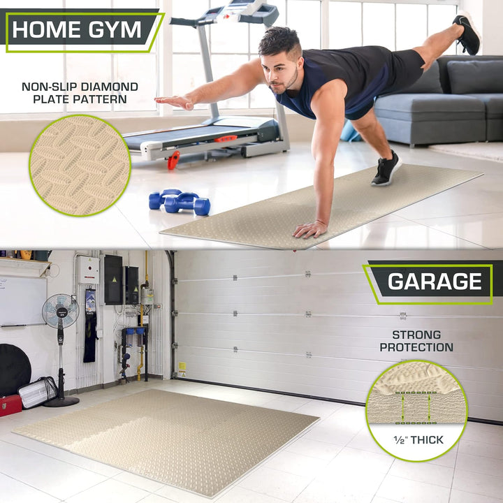 ProsourceFit Puzzle Exercise Mat ½ in, Eva Interlocking Foam Floor Tiles for Home Gym, Mat for Home