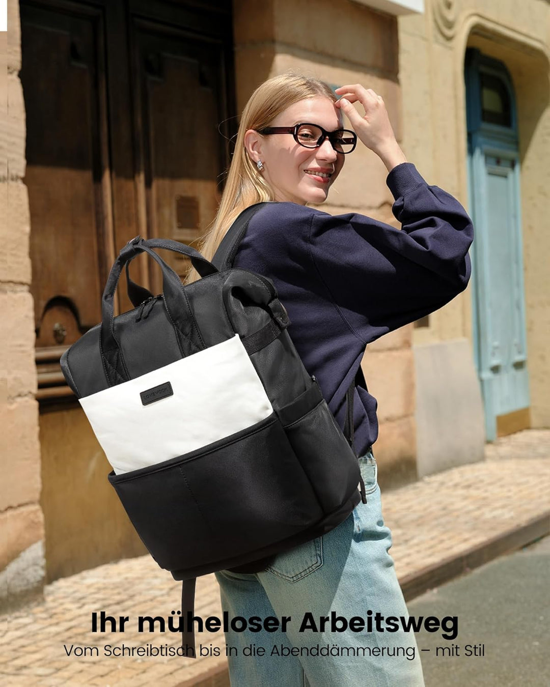 LOVEVOOK Rucksack Damen Laptop Rucksäcke mit Laptopfach 15.6 Zoll Schulrucksack Schultasche Backpack