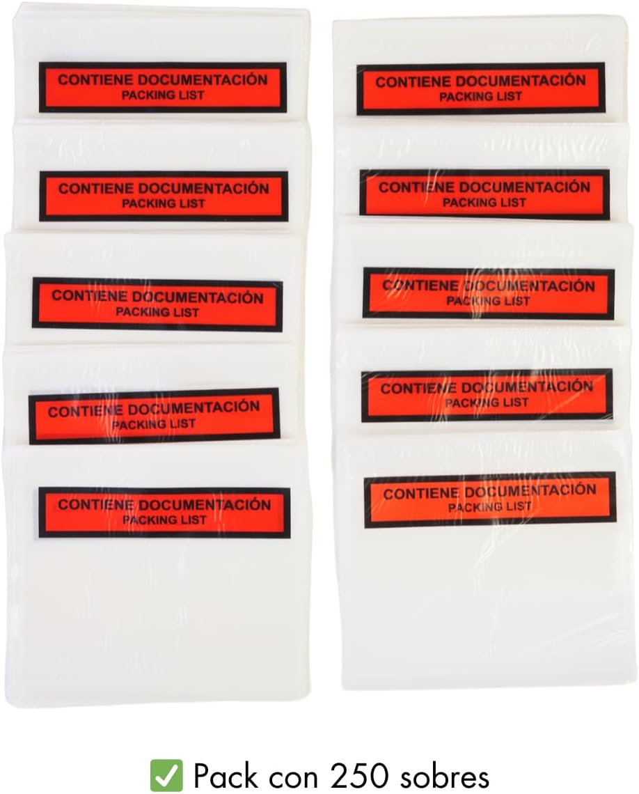 PKA Packing List – Briefumschläge, 180 x 140 mm, 250 Stück 180 x 140 mm Umschläge, 180 x 140 mm Umsc