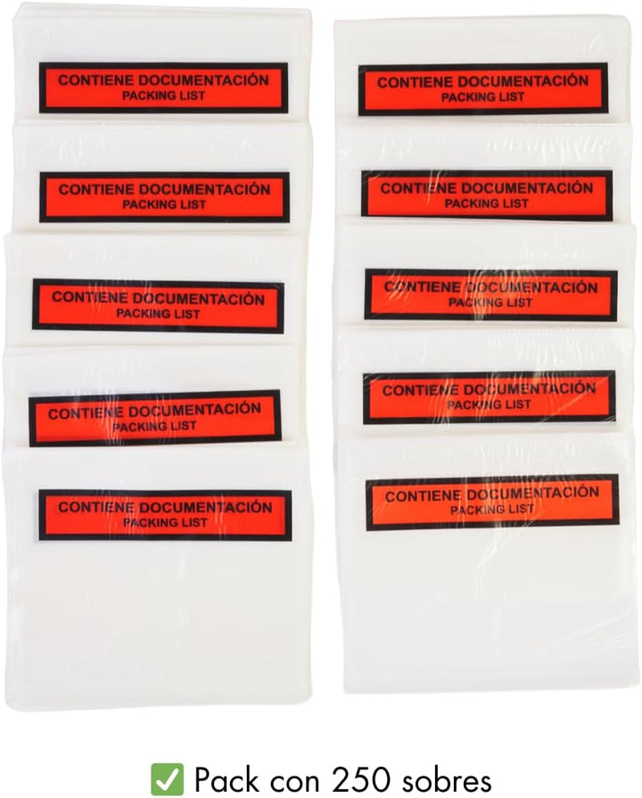 PKA Packing List – Briefumschläge, 180 x 140 mm, 250 Stück 180 x 140 mm Umschläge, 180 x 140 mm Umsc