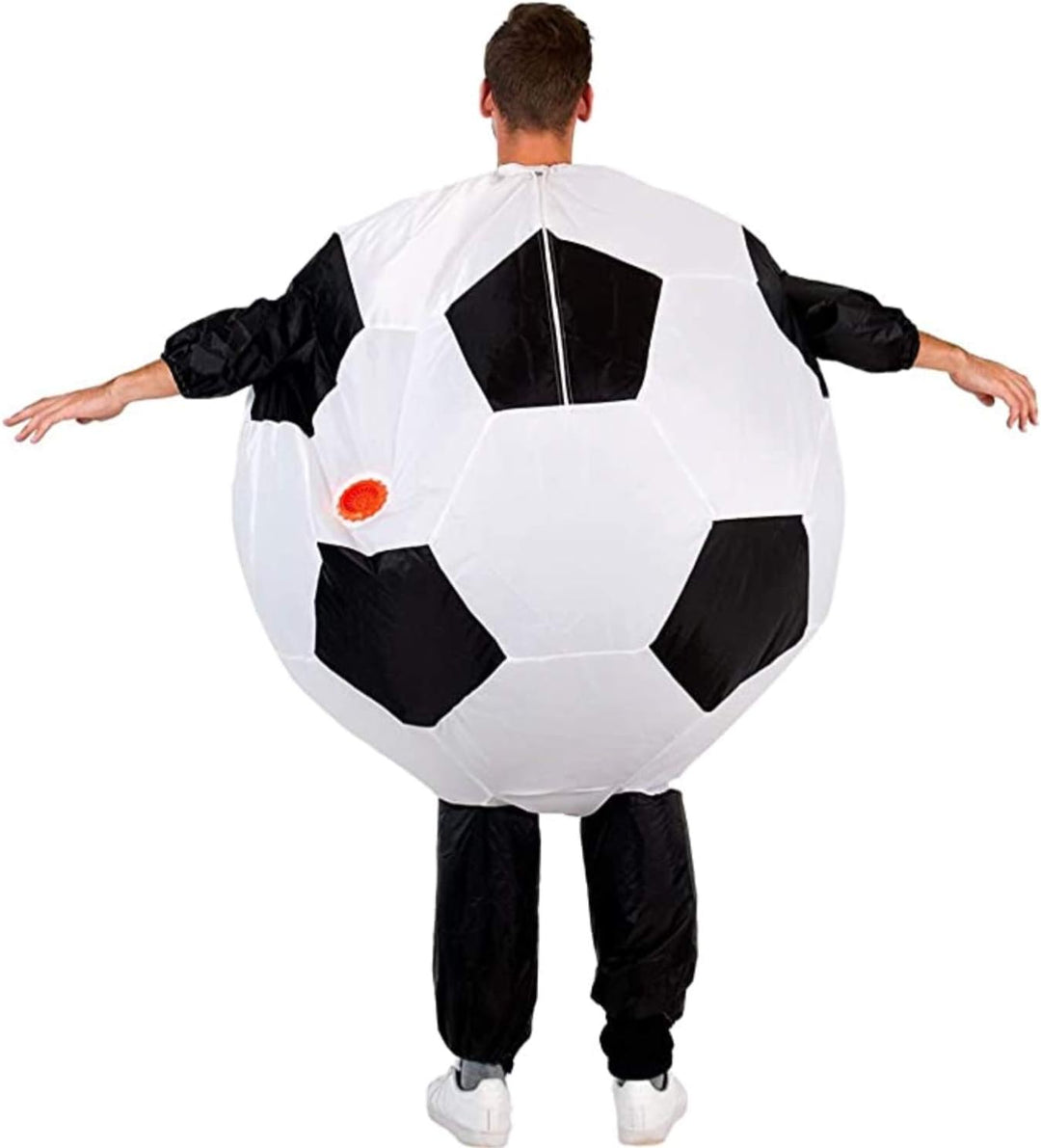 Aufblasbares Kostüm Fussball Soccer | Ausgefallenes Auflbaskostüm | Premium Qualität | Grösse Erwach