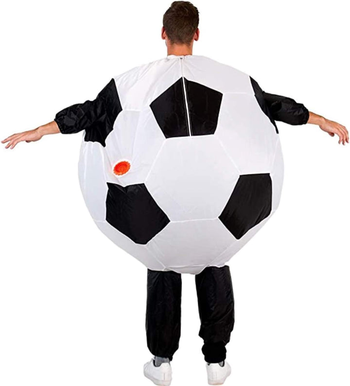 Aufblasbares Kostüm Fussball Soccer | Ausgefallenes Auflbaskostüm | Premium Qualität | Grösse Erwach