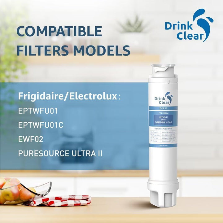 Kompatibel mit Frigidaire EPTWFU01, Pure Source Ultra II, EWF02, 3 Stück (Verpackung kann variieren)