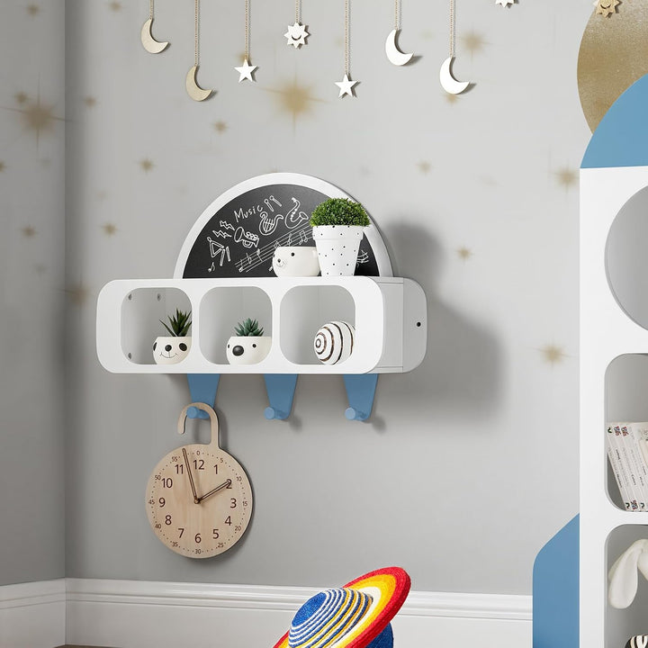 SoBuy KMB86-W Kindergarderobe mit 1 halbrunden Tafel Kinderregal Bücherregal für Kinder Wandregal Hä