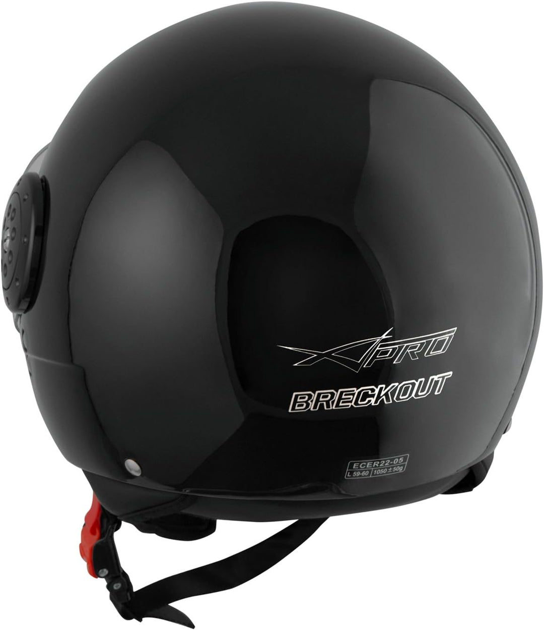 Motorradhelm Roller Jet Demi Helm Scooter Homologiert Avio Visor 53-54 cm ( XS) Schwarz, 53-54 cm (