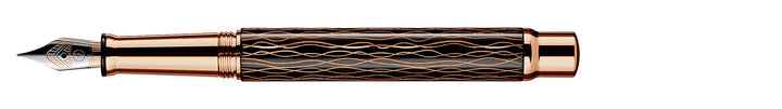 Otto Hutt design 04 Füllfederhalter 018-16450 – Füller mit hochwertiger Beschichtung, Wellen Guilloc