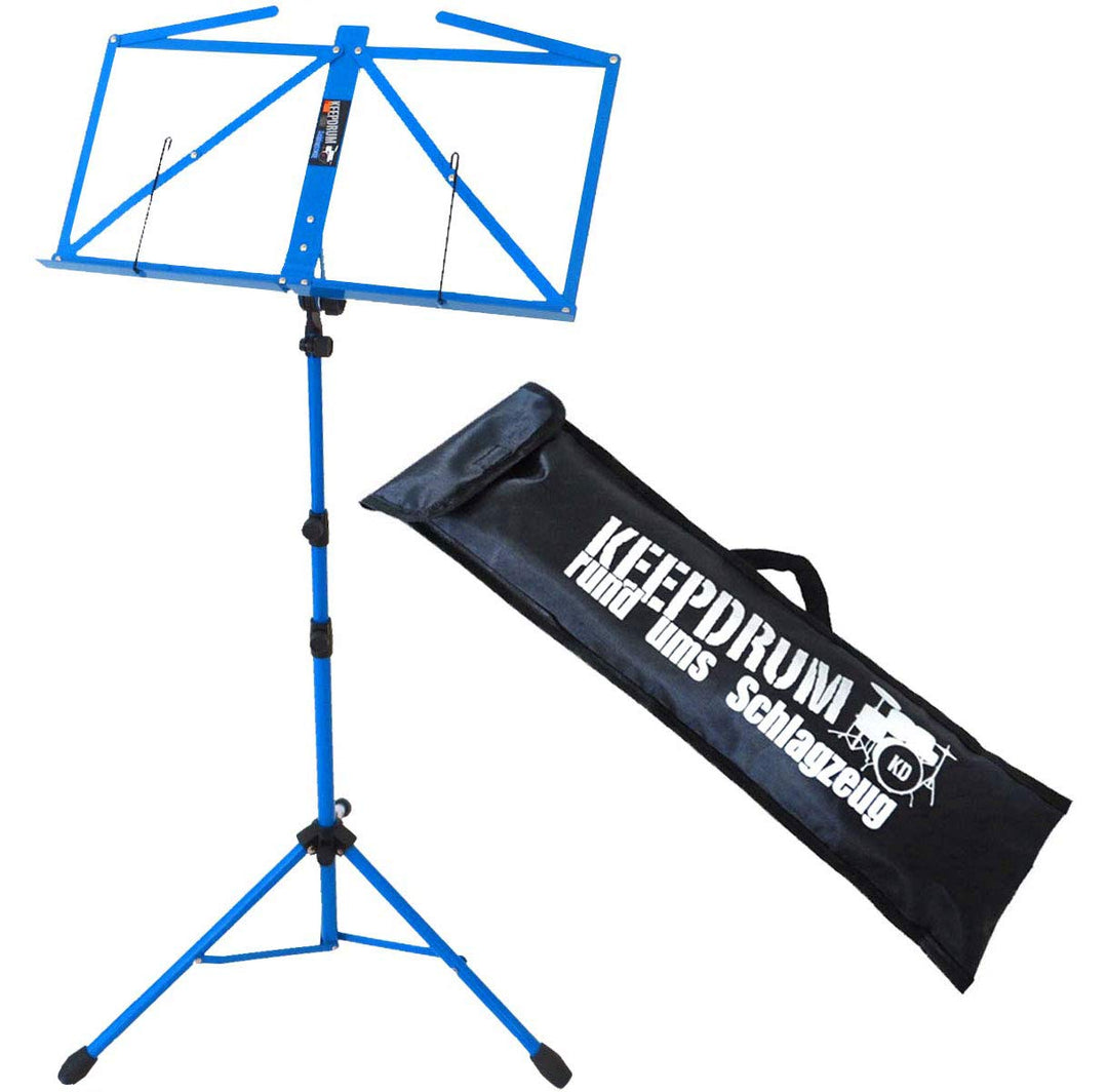 keepdrum MUS3 BL Blau Notenstaender Notenpult + Tragetasche