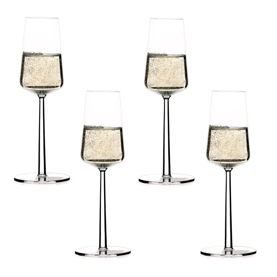 Iittala Essence 4 Champagnergläser, Glas, Transparent, 4 Stück (1er Pack), 4
