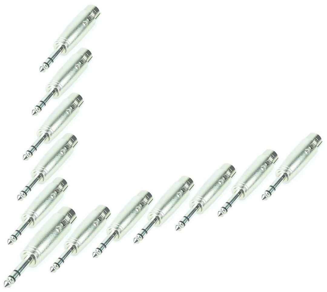 Adam Hall 12 x Connectors K4A XF3 JM3 Ganzmetall Adapter Verbinder Konverter - XLR 3 pol Female Kupp