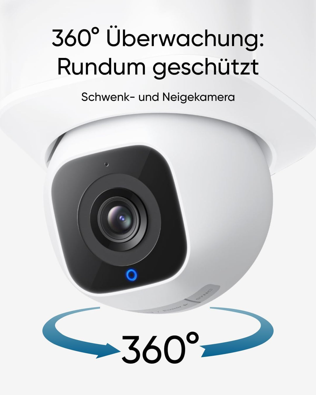eufy Flutlichtkamera E30, Aussen-Sicherheitskamera, 360° Schwenken & Neigen, KI-Erkennung & Verfolgu