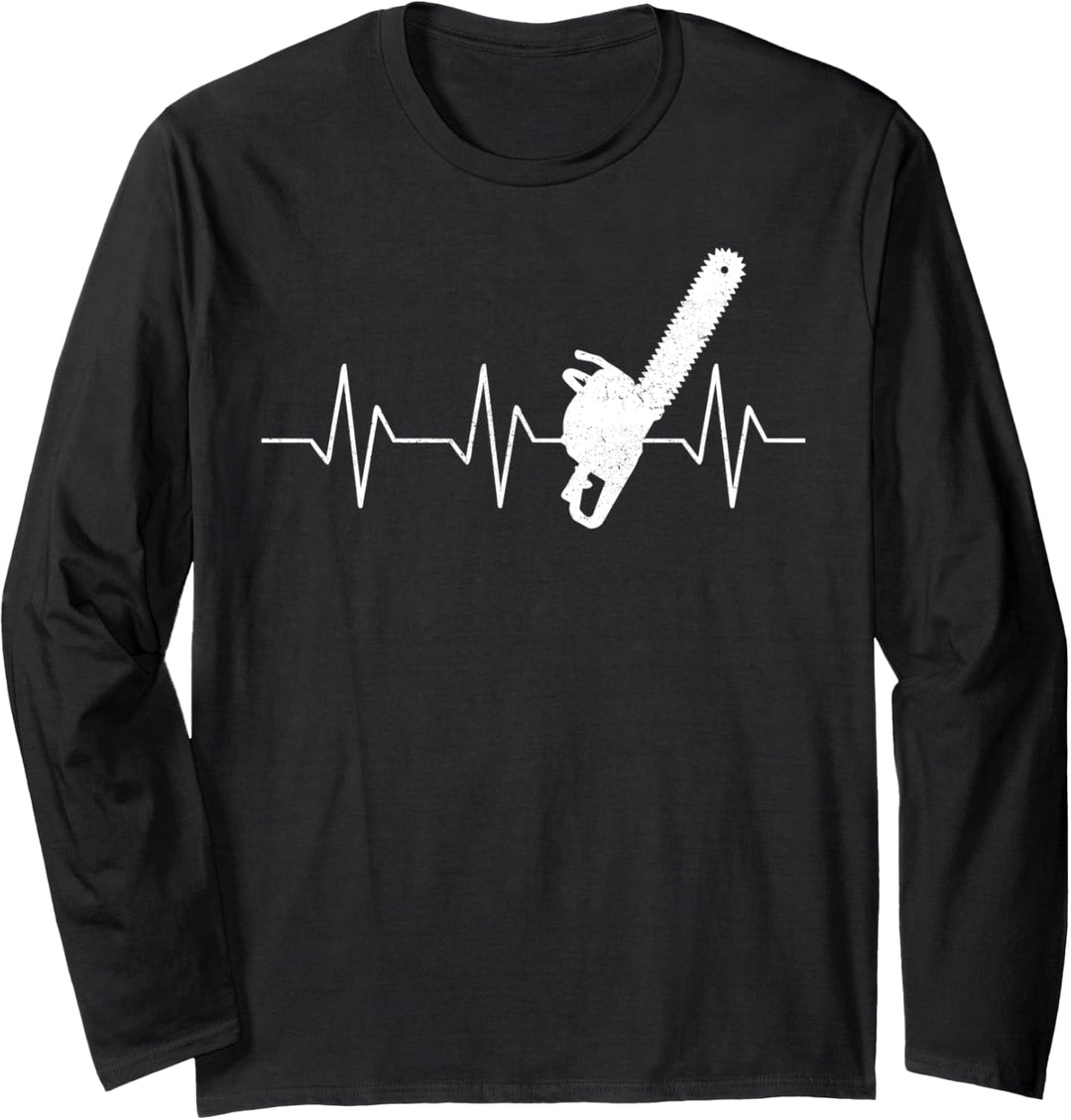 Holzfäller - Kettensäge Herzschlag Langarmshirt