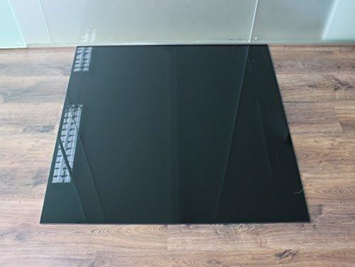Rechteck 120x130cm Glas schwarz - Funkenschutzplatte Kaminbodenplatte Glasplatte f. Kaminofen (Schwa