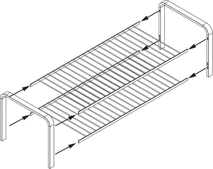 LM 390 Schuhregal aus Öko-Holz - pulverbeschichtetes Schuhregal platzsparend, 470 mm breite, ideal f