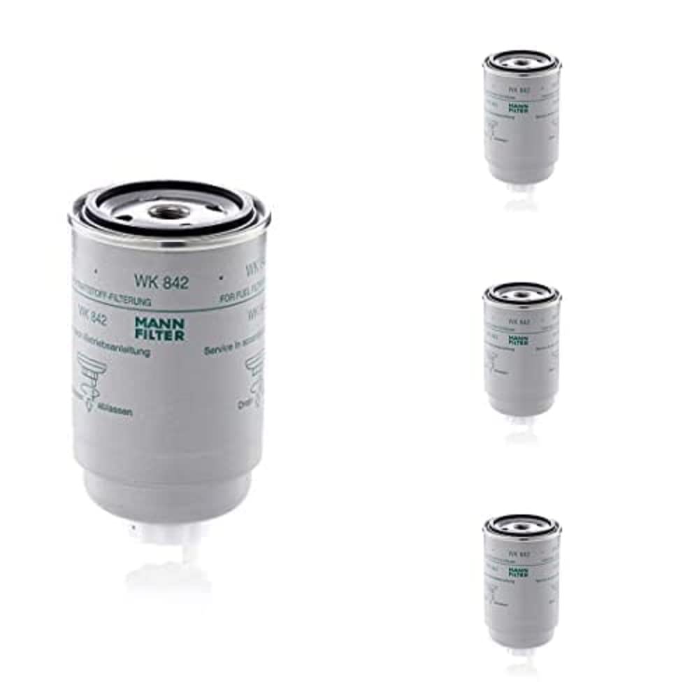 Original MANN-FILTER Kraftstofffilter WK 842 – Für Busse und Nutzfahrzeuge, 4er Packung 4er Packung