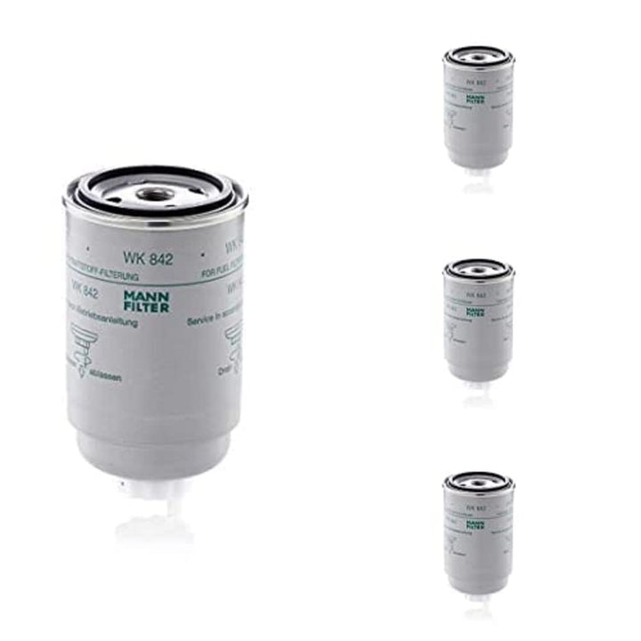 Original MANN-FILTER Kraftstofffilter WK 842 – Für Busse und Nutzfahrzeuge, 4er Packung 4er Packung