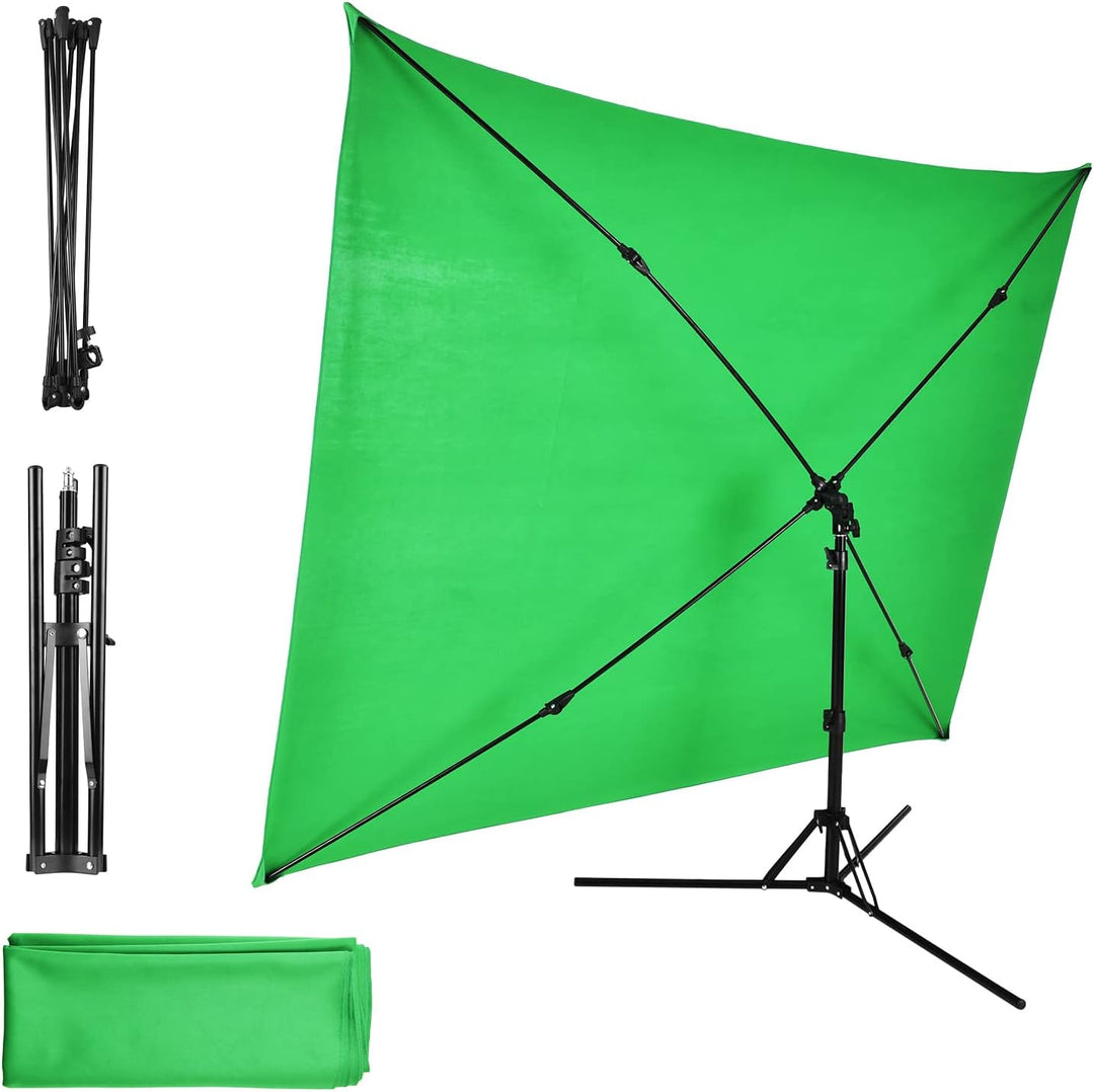 Andoer 2 x 1,5 m Green Screen Fotostudio Hintergrund, Fotohintergrund Grün mit verstellbarem Stativ