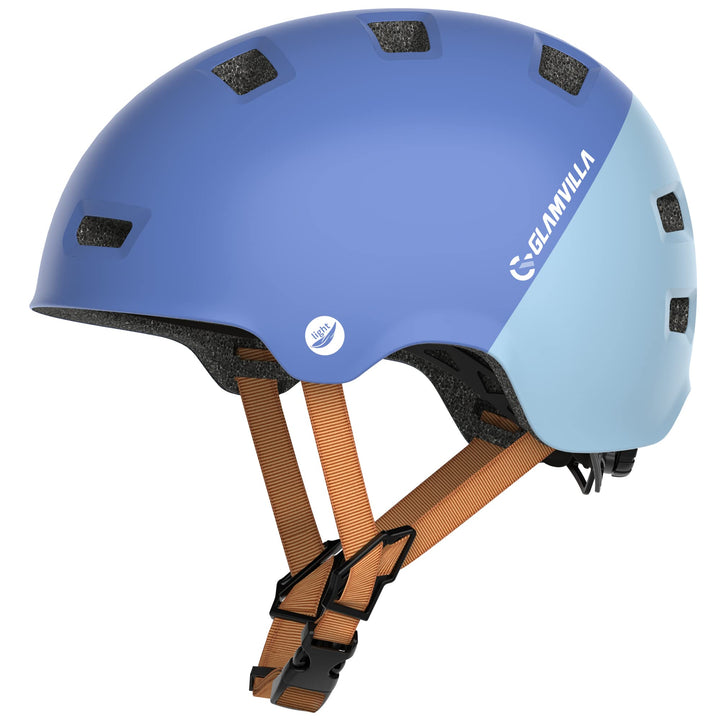 GLAMVILLA Skaterhelm Fahrradhelm Ultraleicht Stadthelm für Kinder/Damen/Herren,Verstellbar Unisex Sc