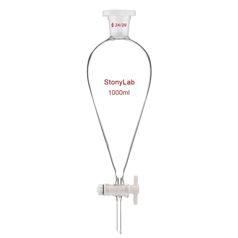 stonylab Scheidetrichter Glas, Borosilikatglas 1000 ml Scheidetrichter Heavy Wall Conical Separatory