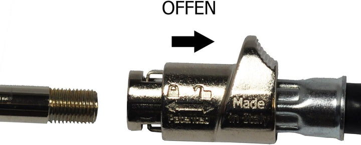 Tyre inflator set with petrol station plug SKS lever plug and patent plug/valve plug