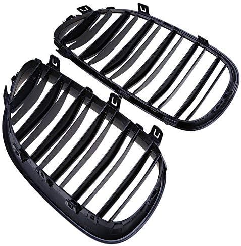 E60 E61 M5 5er-Serie 03–09, mattschwarz, Sport-Nieren-Doppellinien-Frontgrill, 1 Paar