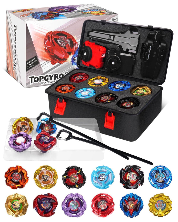 Kreisel X Set, 12 Kampfkreisel, 3 Launchers und 1 Griff, Kinderspielzeug Geburtstagsgeschenk mit Auf