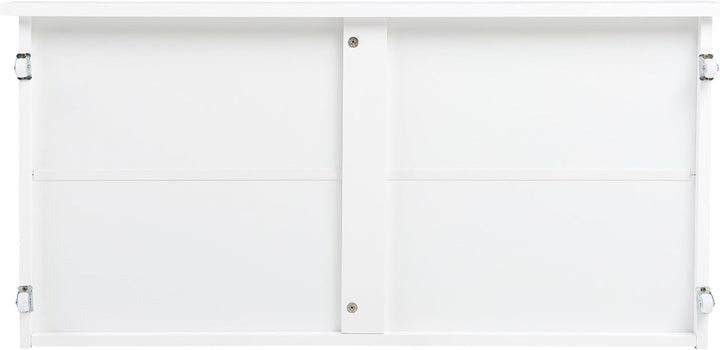 Beliani Bettschublade auf Rollen 2er Set Kiefernholz weiss 99 x 47 cm Cronat