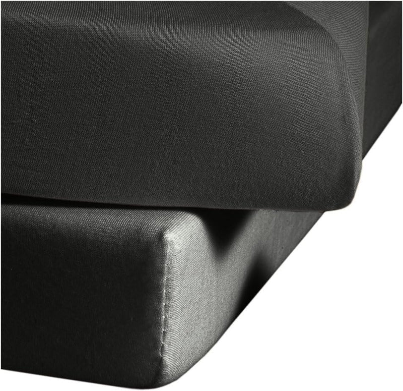 fleuresse Comfort Spannbettlaken, 96% Baumwolle, 4% Elasthan, anthrazit, 200 x 200 cm 200 x 200 cm A