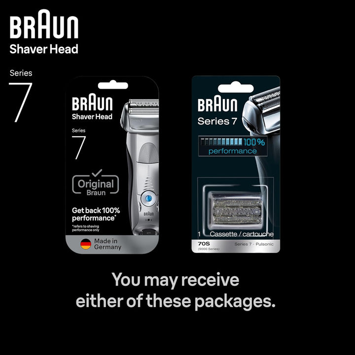 Braun Series 7 70S Scherkopfersatz für Elektrorasierer, Silber 70er Jahre Ersatzkopf, 70er Jahre Ers