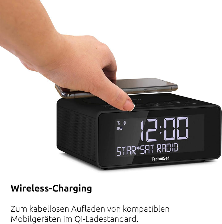 TechniSat DIGITRADIO 52 – Stereo DAB Radiowecker (Uhren Radio, Wecker, DAB+, UKW, Snooze-Funktion, S