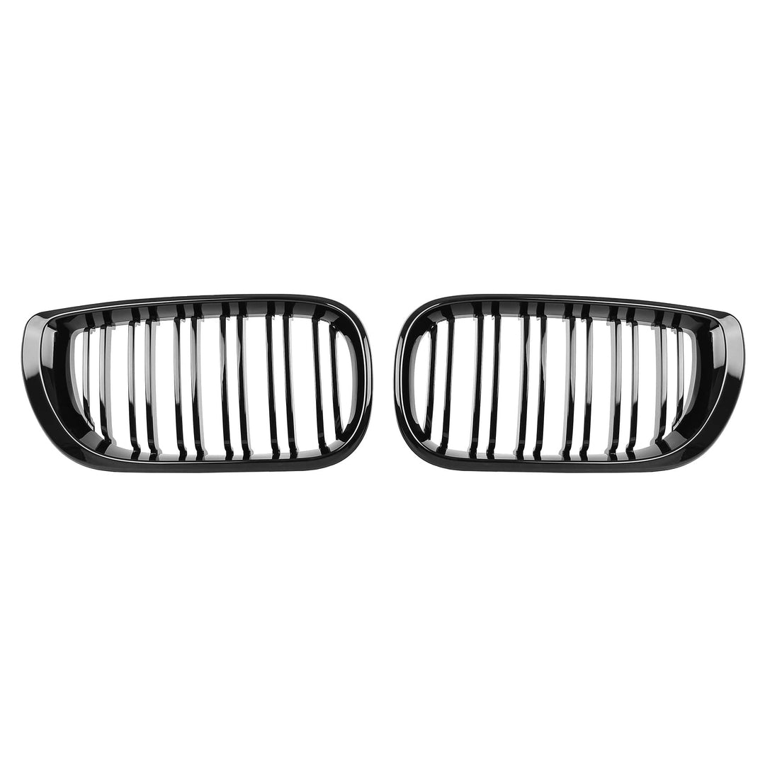 DOCAS Kühlergrill für 3er E46 4 DOOR 4D 2002-2005 Nieren Doppelsteg Sport Glanz Schwarz 3er E46 4 DO