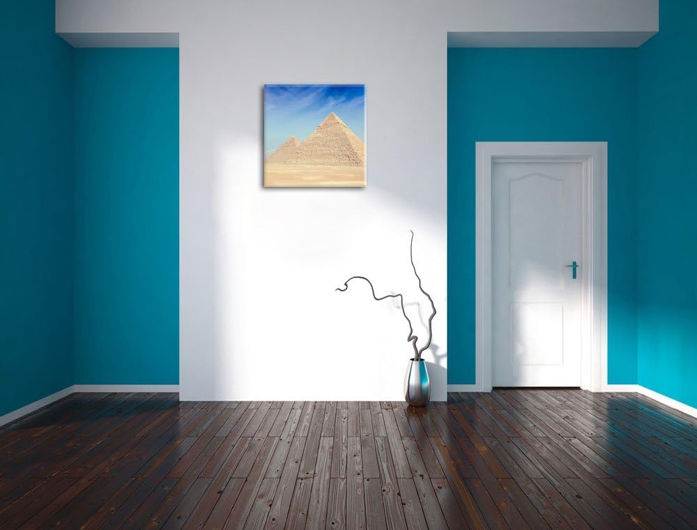 Pixxprint Beeindruckende Pyramiden von Gizeh als Leinwandbild/Grösse: 70x70 cm/Wandbild/Kunstdruck/f