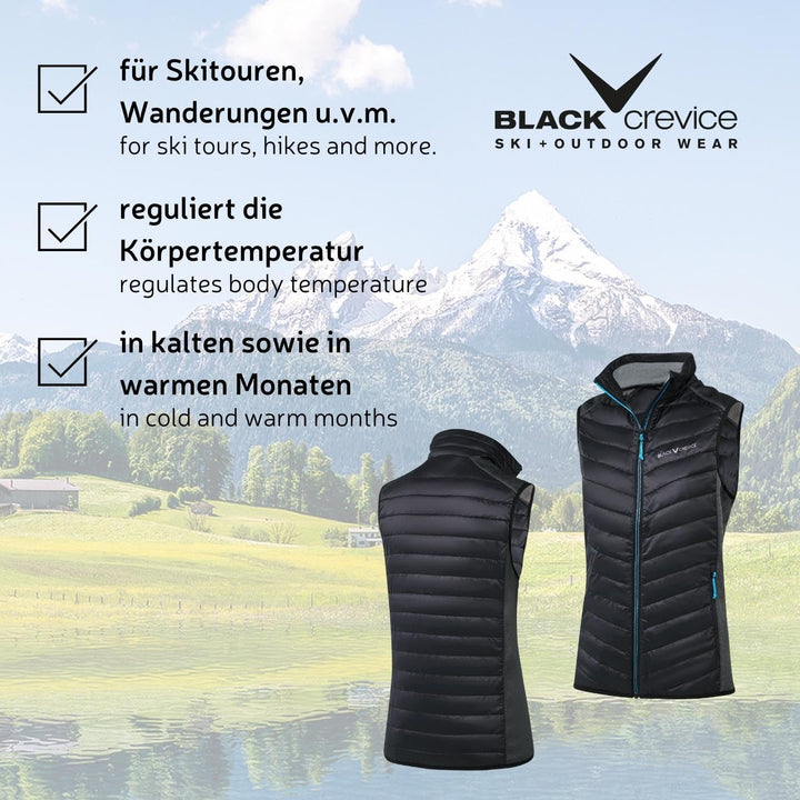 Black Crevice Damen-Hybrid-Weste I Damen-Sportweste Grössen I Damen-Outdoor-Weste I isolierende &amp; at