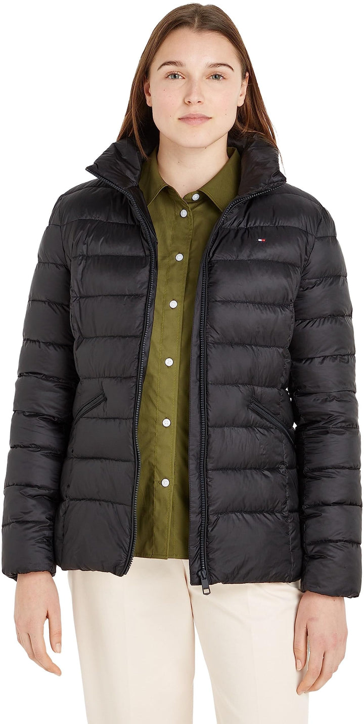 Tommy Hilfiger Damen Mw Global Stripe Gepolsterte Jacken XXL Schwarz (Black), XXL Schwarz (Black)