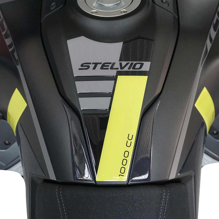 LABELBIKE 3D Aufkleber Motorrad Tankpad kompatibel mit Motorrädern | Stelvio 2024, Harzschutz, Kratz