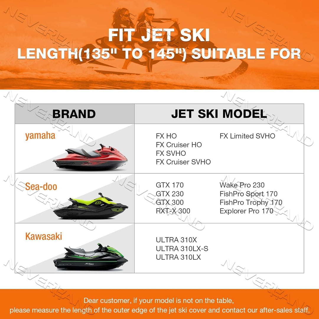 Jet Ski Bootsabdeckung Neverland 210D Bootspersenning Jet Ski Cover wasserdichte Motorbootabdeckung