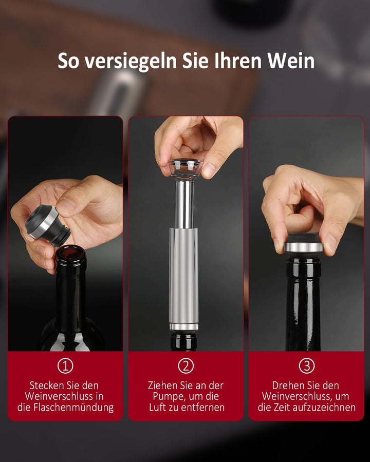 CIRCLE JOY Elektrischer Korkenzieher, wiederaufladbarer elektrischer Weinöffner, Wein-Geschenkset mi